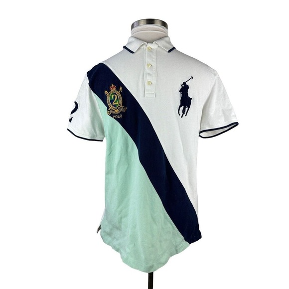 Polo Ralph Lauren Big Pony Custom Slim Fit Short Sleeve Polo Shirt Emblem Crest - Picture 2 of 13